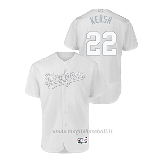 Maglia Baseball Uomo Los Angeles Dodgers Clayton Kershaw 2019 Players Weekend Autentico Bianco